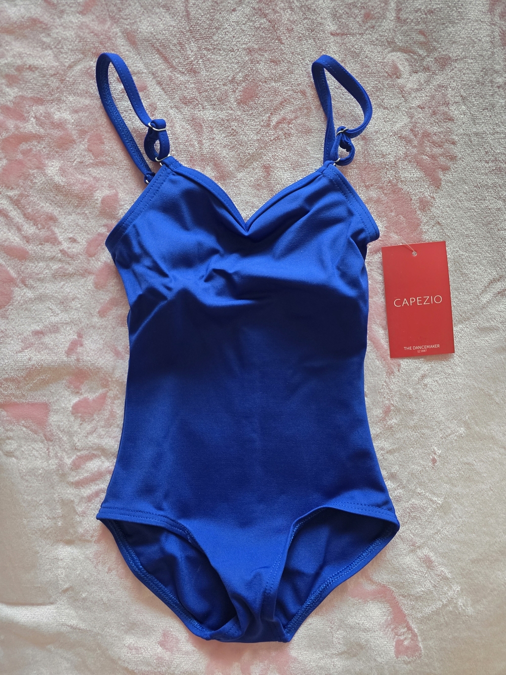 Capezio Girls Blue Adjustable-Strap One-Piece Leotard